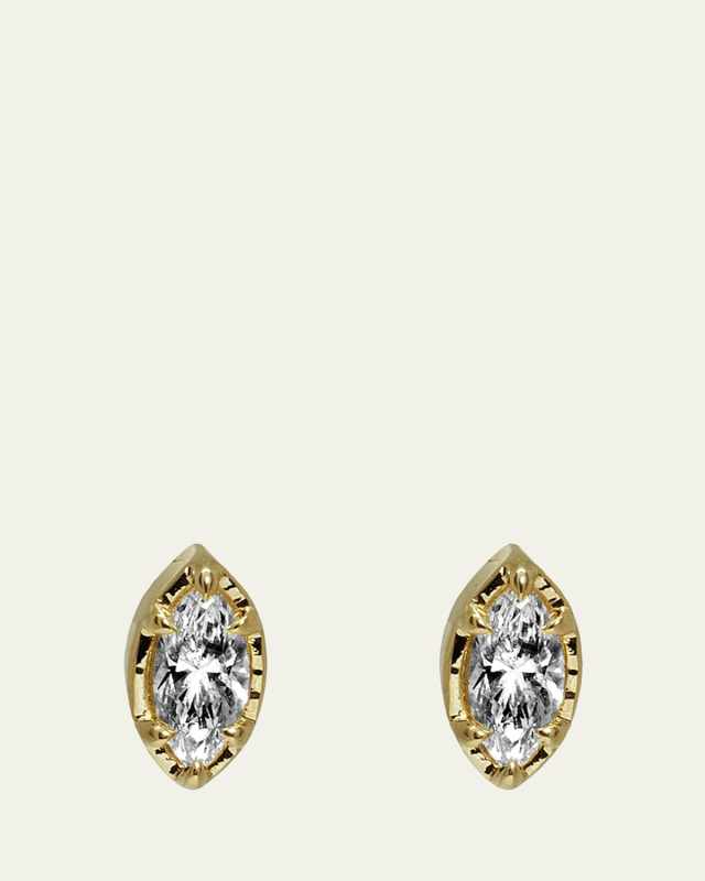 Marquise Wrap Huggie Earrings with Lab-Grown Diamonds